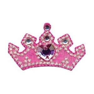  Wrights Iron On Appliques Pink Crown 1 3/4X1 1/Pkg; 3 
