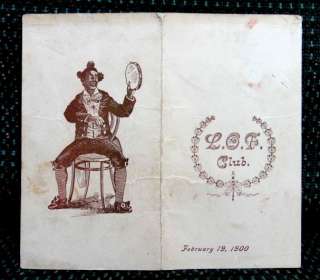 1900 antique LOF ODD FELLOWS MINSTRELS black americana  