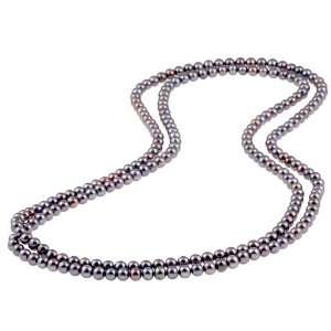  DaVonna Cultured Freshwater Black Pearl Necklace (6.5 7mm 