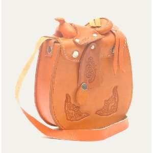Small Rust Leather Saddle Bag:  Sports & Outdoors
