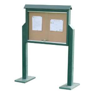   Recycled Plastic Outdoor Message Center w/ Posts