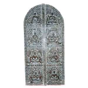 Hand Carved Vitarka Dhyana Mudra Buddha Seated Wall Panel 