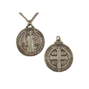  Large Pewter St. Benedict Medal: Jewelry