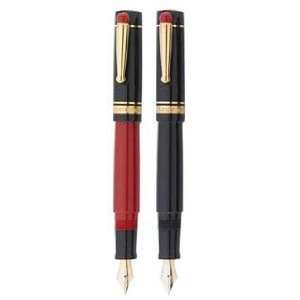  Delta Lucky Red and Black Medium Point Fountain Pen 