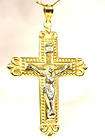 Royalty Styling Jesus Christ Crucifix cross Pendant 14K yellow and 