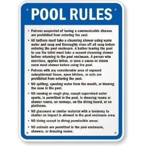  Minnesota Pool Rules Sign Aluminum, 24 x 18 Office 