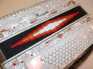 Rossetti White, PIANO Accordion 34x72, German Reeds  