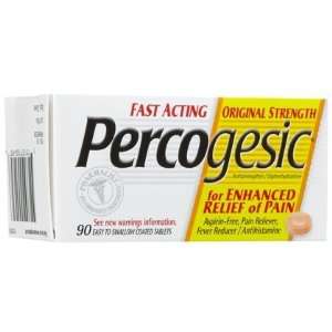 Percogesic Aspirin Free Pain Reliever Tablets 90ct (Quantity of 4)