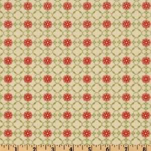  44 Wide Moda Circa 1934 Astaire Cream/Red Fabric By The 