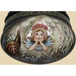  Russian Lacquer Box (b3169) painted over Mother of Pearl 