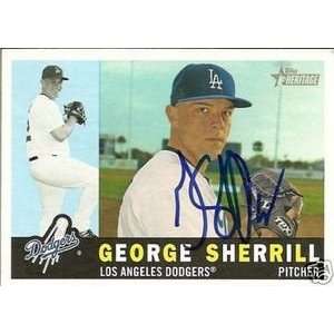 George Sherrill Signed Dodgers 2009 Topps Heritage Card  