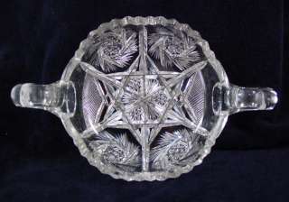 Deeply Cut American Brilliant Period ABP Double Handled Glass Dish 