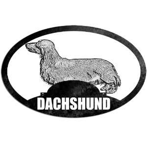    Oval Long Haired Dachshund (Dog Breed) Sticker: Everything Else