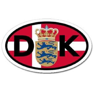  Denmark DK Danish Flag Car Bumper Sticker Decal Oval 
