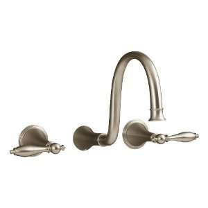KOHLER K T343 4M BV Finial Traditional Wall Mount Lavatory Faucet with 