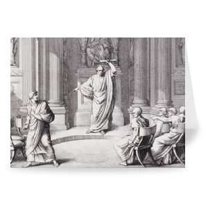  Cicero Denouncing Catiline, engraved by   Greeting Card 