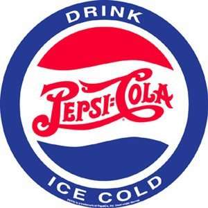    Pepsi Cola Drink Ice Cold 12 Round Metal Sign: Office Products