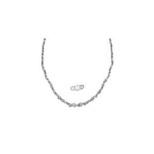   Cts Light Grey Diamond Rough Bead Necklace Strand in Silver Jewelry