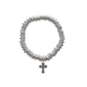   Cross with Beaded Decoration Charm Links Bracelet [Jewelry] Jewelry