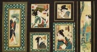   Traditions 9 Geisha Parchment Asian Robert Kaufman Fabric Panel  