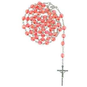 Red AB Bead Rosary with Faceted 7mm Rond Beads   32 Necklace   22 