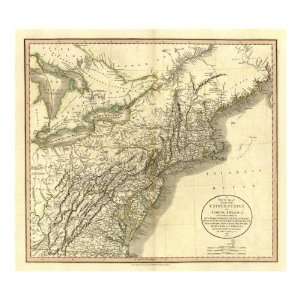  John Cary   New York, Vermont, New Hampshire, 1806 Giclee 