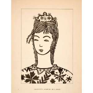  1919 Lithograph Pamela Bianco Decorative Head Crown 