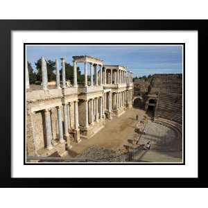 Ancient Roman Theater Large 25x29 Framed and Double Matted Photography 