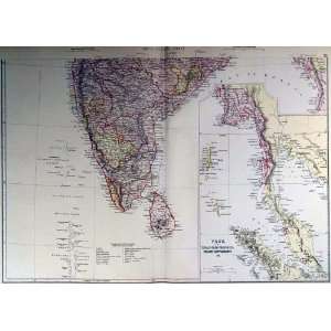  Blackie 1882 Antique Map of the Southern Portion of India 