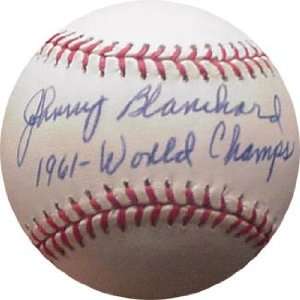  Signed Johnny Blanchard Baseball   Inscribed Sports 