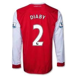 Arsenal 10/11 DIABY Home LS Soccer Jersey: Sports 