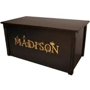   Creations Espresso Finish Thematic Lettering Toy Box