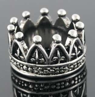 R115A Gothic King Queen Crown Thick Band 3D Ring New  