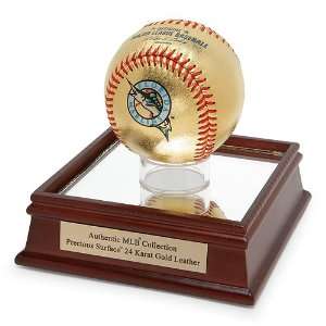  Florida Marlins 24KT Gold Baseball in Glass Case Sports 