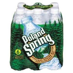 Poland Spring Natural Spring Water 6 pk   0.5 Liter:  