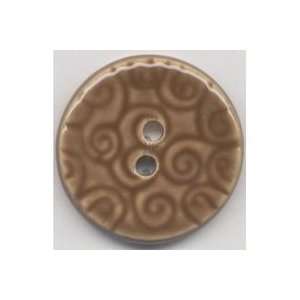  Textures Ceramic Button 1 1/4in 2 Hole Brown (3 Pack) Pet 