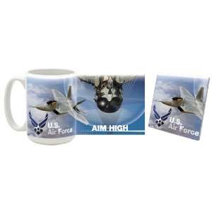  Aim High Fighter Pilot Mug/Coaster