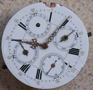 Triple Date Pocket watch Movement And Dial 43 mm.  
