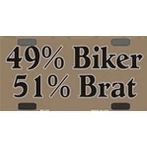  BP 102 49% Biker   51% Brat   Bicycle License Plate 
