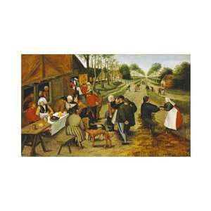 Peasants At A Roadside Inn by Pieter Brueghel. size 20 inches width 