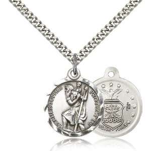  .925 Sterling Silver St. Saint Christopher Medal Pendant 7 