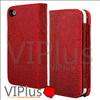 Leather Flip Case Pouch Cover Holster Apple iPhone 4 4S Alligator Skin 