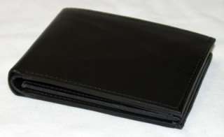 Mens Black Leather Wallet Bifold Trifold 16 CARDS #738  