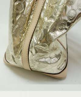   Pale Gold Mirror Monogram Amagansett Tote Purse Handbag O15  