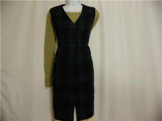   sag harbor green wool dresses 8 liz dark green rayon shirt 10