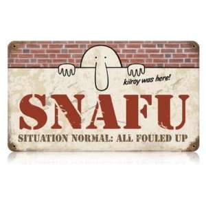  Snafu Allied Military Vintage Metal Sign   Garage Art 