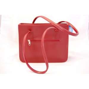  Chic LEATHERETTE TOTE in RED with 2 SHOULDER STRAPS, Made 