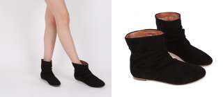 NEW Celeb Style Genuine Leather Ankle Boots Flats Shoes 3 Colors US 6 