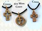   Olivewood Christian Cross Pendant Necklace Holy Land Bethlehem  