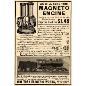 1906 Ad New York Electric Works Magneto Engine Railway 